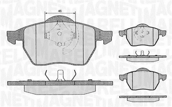 Bremsbelagsatz, Scheibenbremse Vorderachse MAGNETI MARELLI 363916060146