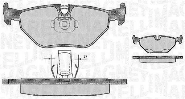 Bremsbelagsatz, Scheibenbremse Hinterachse MAGNETI MARELLI 363916060158