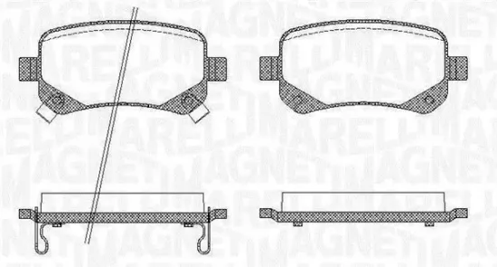 Bremsbelagsatz, Scheibenbremse Hinterachse MAGNETI MARELLI 363916060210 Bild Bremsbelagsatz, Scheibenbremse Hinterachse MAGNETI MARELLI 363916060210