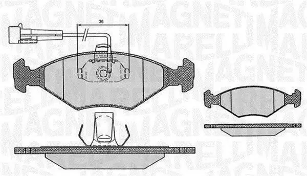 Bremsbelagsatz, Scheibenbremse Vorderachse MAGNETI MARELLI 363916060234