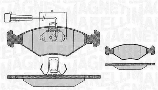 Bremsbelagsatz, Scheibenbremse Vorderachse MAGNETI MARELLI 363916060234 Bild Bremsbelagsatz, Scheibenbremse Vorderachse MAGNETI MARELLI 363916060234