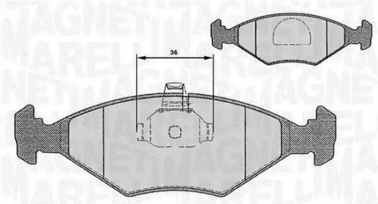 Bremsbelagsatz, Scheibenbremse Vorderachse MAGNETI MARELLI 363916060235 Bild Bremsbelagsatz, Scheibenbremse Vorderachse MAGNETI MARELLI 363916060235