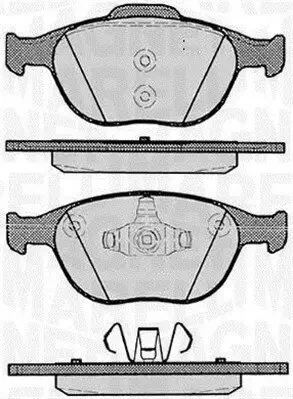 Bremsbelagsatz, Scheibenbremse Vorderachse MAGNETI MARELLI 363916060256