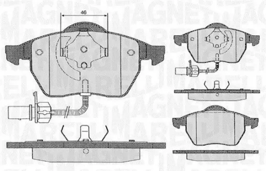 Bremsbelagsatz, Scheibenbremse MAGNETI MARELLI 363916060261 Bild Bremsbelagsatz, Scheibenbremse MAGNETI MARELLI 363916060261