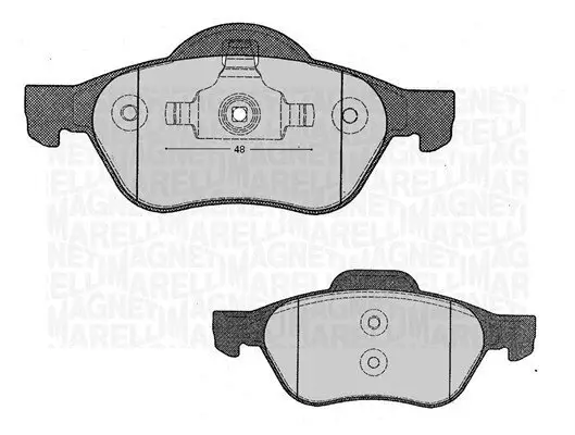 Bremsbelagsatz, Scheibenbremse Vorderachse MAGNETI MARELLI 363916060381 Bild Bremsbelagsatz, Scheibenbremse Vorderachse MAGNETI MARELLI 363916060381