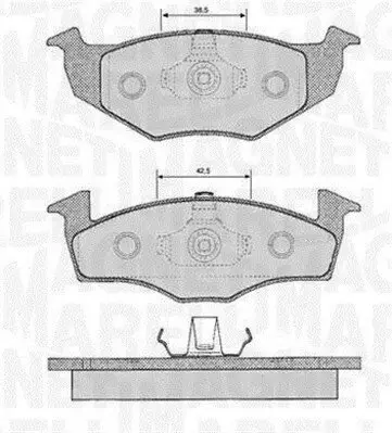 Bremsbelagsatz, Scheibenbremse Vorderachse MAGNETI MARELLI 363916060388