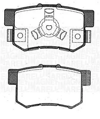 Bremsbelagsatz, Scheibenbremse Hinterachse MAGNETI MARELLI 363916060463 Bild Bremsbelagsatz, Scheibenbremse Hinterachse MAGNETI MARELLI 363916060463