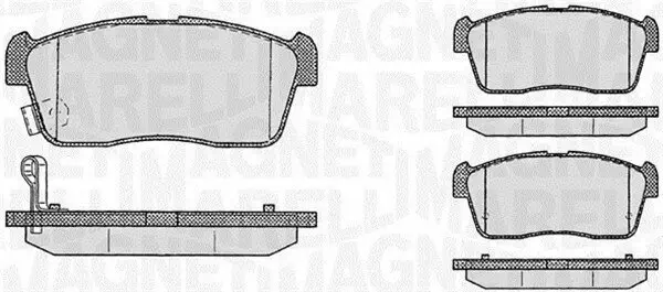 Bremsbelagsatz, Scheibenbremse Vorderachse MAGNETI MARELLI 363916060470