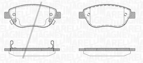 Bremsbelagsatz, Scheibenbremse MAGNETI MARELLI 363916060562 Bild Bremsbelagsatz, Scheibenbremse MAGNETI MARELLI 363916060562