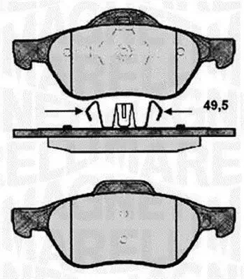 Bremsbelagsatz, Scheibenbremse Vorderachse MAGNETI MARELLI 363916060572