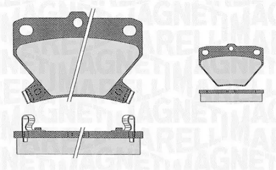 Bremsbelagsatz, Scheibenbremse Hinterachse MAGNETI MARELLI 363916060593 Bild Bremsbelagsatz, Scheibenbremse Hinterachse MAGNETI MARELLI 363916060593