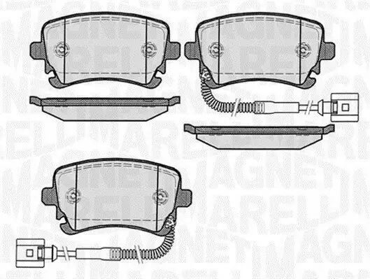 Bremsbelagsatz, Scheibenbremse Hinterachse MAGNETI MARELLI 363916060603 Bild Bremsbelagsatz, Scheibenbremse Hinterachse MAGNETI MARELLI 363916060603