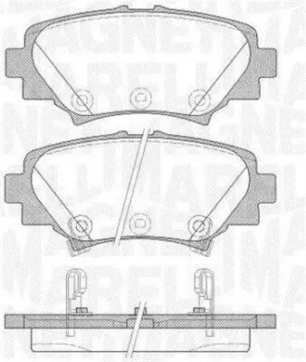 Bremsbelagsatz, Scheibenbremse Hinterachse MAGNETI MARELLI 363916060809 Bild Bremsbelagsatz, Scheibenbremse Hinterachse MAGNETI MARELLI 363916060809