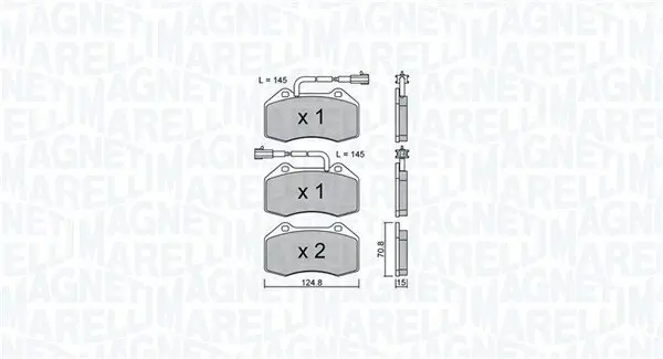 Bremsbelagsatz, Scheibenbremse MAGNETI MARELLI 363916061157