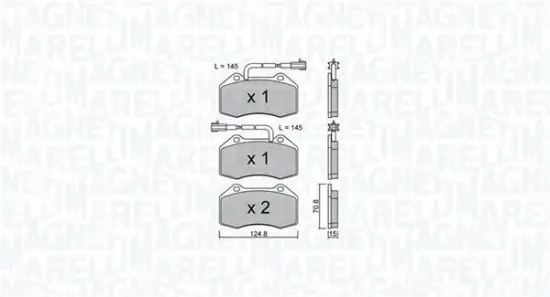 Bremsbelagsatz, Scheibenbremse MAGNETI MARELLI 363916061157 Bild Bremsbelagsatz, Scheibenbremse MAGNETI MARELLI 363916061157