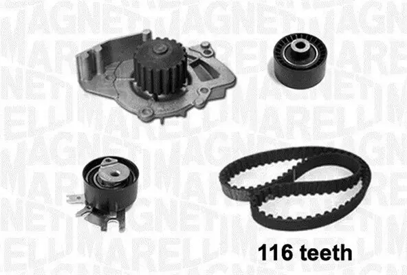 Wasserpumpe + Zahnriemensatz MAGNETI MARELLI 341401690001