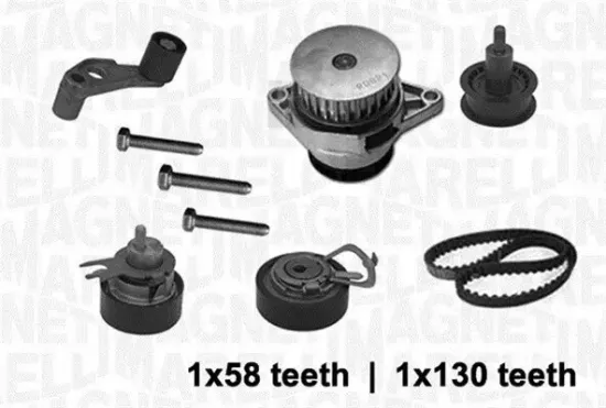 Wasserpumpe + Zahnriemensatz MAGNETI MARELLI 341403680002 Bild Wasserpumpe + Zahnriemensatz MAGNETI MARELLI 341403680002