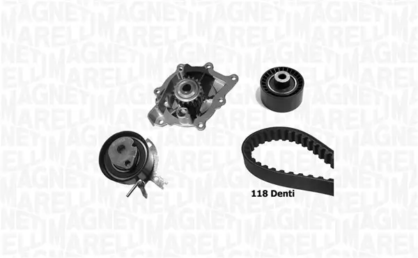 Wasserpumpe + Zahnriemensatz MAGNETI MARELLI 341406700001