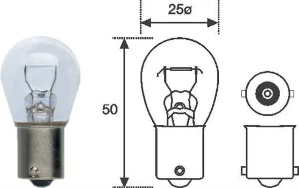 Glühlampe, Blinkleuchte 12 V 21 W P21W MAGNETI MARELLI 008506100000