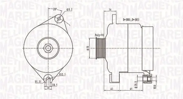 Generator 12 V MAGNETI MARELLI 063731086010