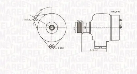 Generator 12 V MAGNETI MARELLI 063731138010 Bild Generator 12 V MAGNETI MARELLI 063731138010