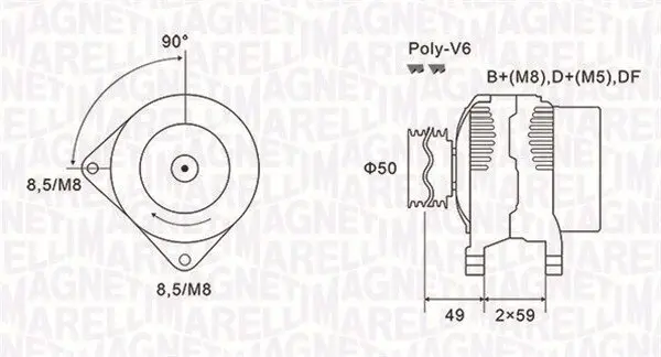 Generator 14 V MAGNETI MARELLI 063731147010