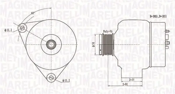 Generator 12 V MAGNETI MARELLI 063731300010