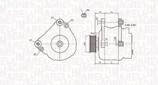 Generator 12 V MAGNETI MARELLI 063731402010 Bild Generator 12 V MAGNETI MARELLI 063731402010