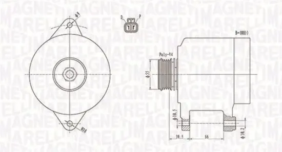 Generator 12 V MAGNETI MARELLI 063731409010 Bild Generator 12 V MAGNETI MARELLI 063731409010