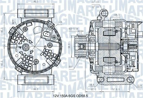 Generator 12 V MAGNETI MARELLI 063731546110