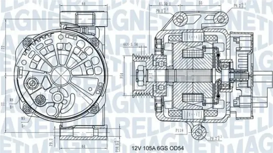 Generator 12 V MAGNETI MARELLI 063731585210 Bild Generator 12 V MAGNETI MARELLI 063731585210
