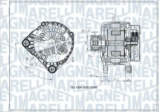 Generator 12 V MAGNETI MARELLI 063731618410 Bild Generator 12 V MAGNETI MARELLI 063731618410