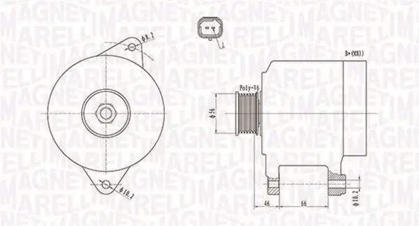 Generator 12 V MAGNETI MARELLI 063731653010