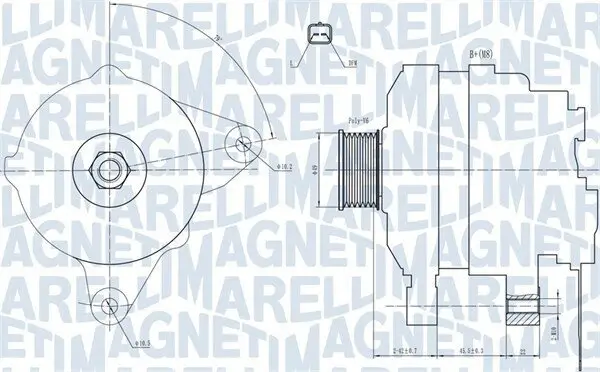 Generator 14 V MAGNETI MARELLI 063731665010