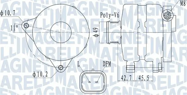 Generator 14 V MAGNETI MARELLI 063731681010