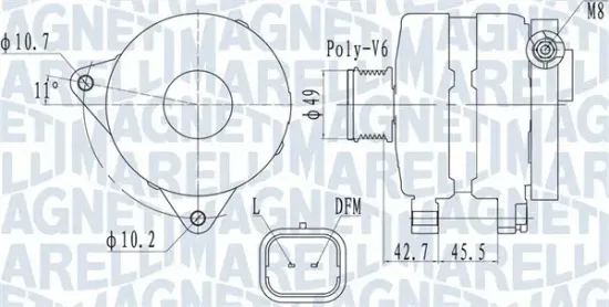 Generator 14 V MAGNETI MARELLI 063731681010 Bild Generator 14 V MAGNETI MARELLI 063731681010