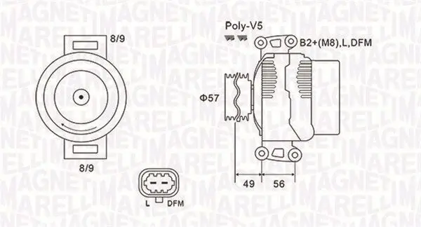 Generator 14 V MAGNETI MARELLI 063731740010