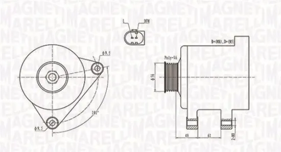 Generator 12 V MAGNETI MARELLI 063731782010 Bild Generator 12 V MAGNETI MARELLI 063731782010