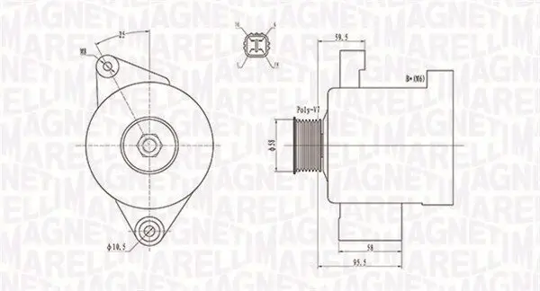 Generator 12 V MAGNETI MARELLI 063731796010