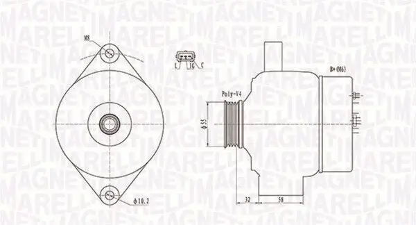 Generator 12 V MAGNETI MARELLI 063731803010 Bild Generator 12 V MAGNETI MARELLI 063731803010