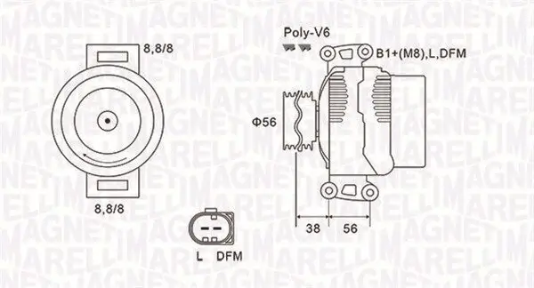 Generator 14 V MAGNETI MARELLI 063731811010