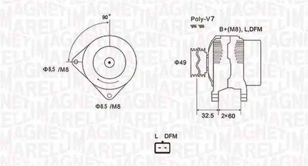 Generator 12 V MAGNETI MARELLI 063731814010