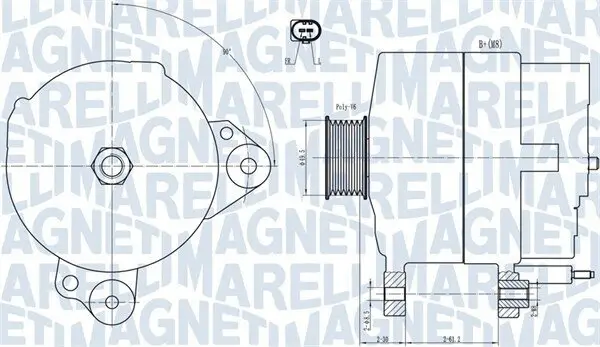 Generator 14 V MAGNETI MARELLI 063731817010