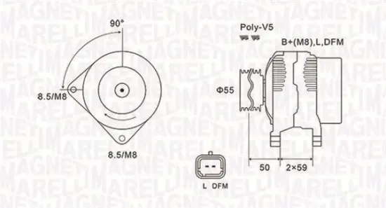 Generator 14 V MAGNETI MARELLI 063731823010 Bild Generator 14 V MAGNETI MARELLI 063731823010