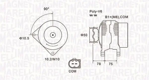 Generator 14 V MAGNETI MARELLI 063731825010