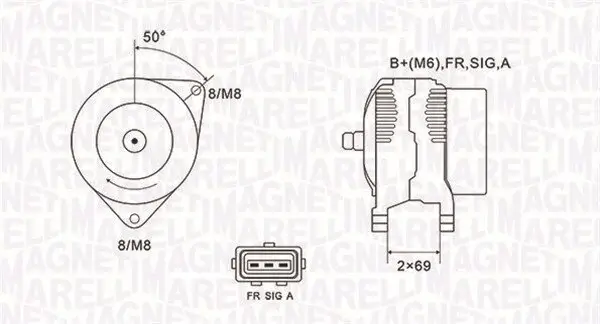 Generator 14 V MAGNETI MARELLI 063731857010 Bild Generator 14 V MAGNETI MARELLI 063731857010