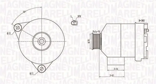 Generator 12 V MAGNETI MARELLI 063731872010