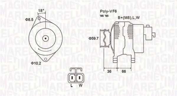 Generator 12 V MAGNETI MARELLI 063731901010