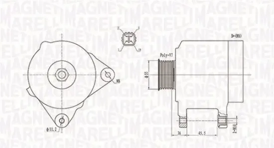 Generator 12 V MAGNETI MARELLI 063731907010 Bild Generator 12 V MAGNETI MARELLI 063731907010