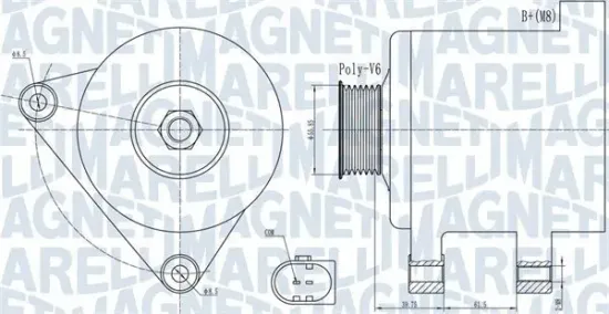 Generator 14 V MAGNETI MARELLI 063731910010 Bild Generator 14 V MAGNETI MARELLI 063731910010